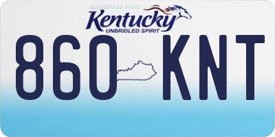 KY license plate 860KNT