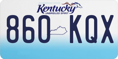 KY license plate 860KQX