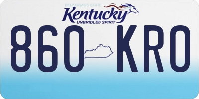 KY license plate 860KRO