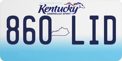 KY license plate 860LID