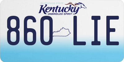 KY license plate 860LIE