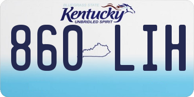 KY license plate 860LIH