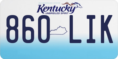 KY license plate 860LIK