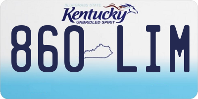 KY license plate 860LIM