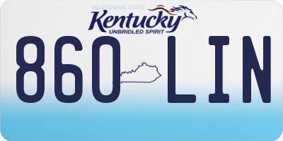 KY license plate 860LIN