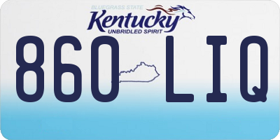 KY license plate 860LIQ