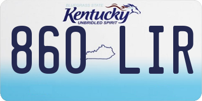 KY license plate 860LIR