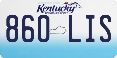 KY license plate 860LIS