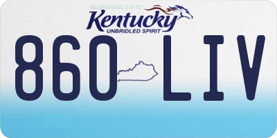 KY license plate 860LIV