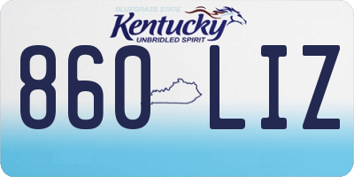 KY license plate 860LIZ
