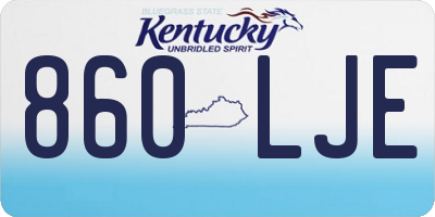 KY license plate 860LJE