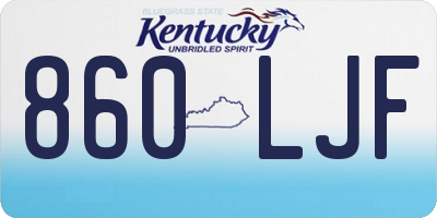KY license plate 860LJF