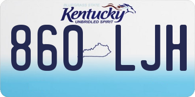 KY license plate 860LJH