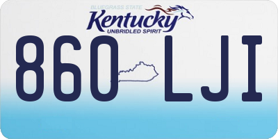 KY license plate 860LJI