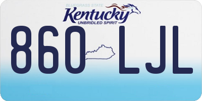 KY license plate 860LJL