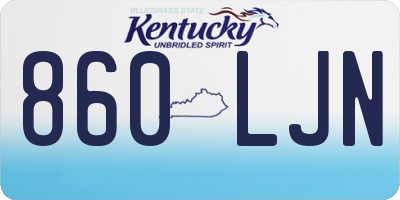 KY license plate 860LJN
