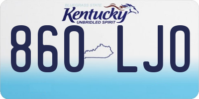KY license plate 860LJO