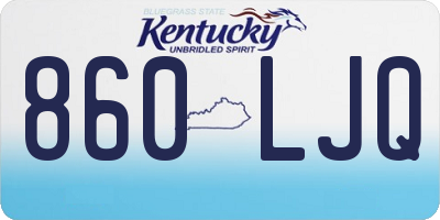 KY license plate 860LJQ