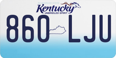 KY license plate 860LJU