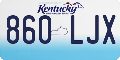 KY license plate 860LJX
