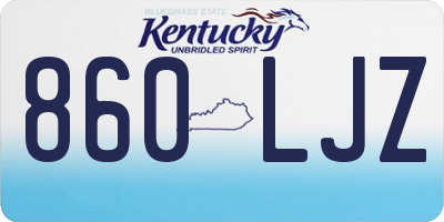 KY license plate 860LJZ