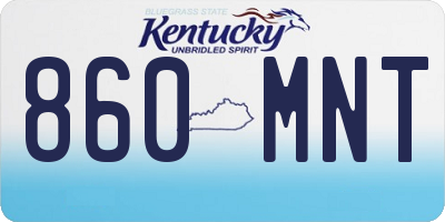 KY license plate 860MNT