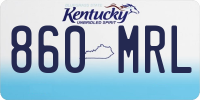 KY license plate 860MRL