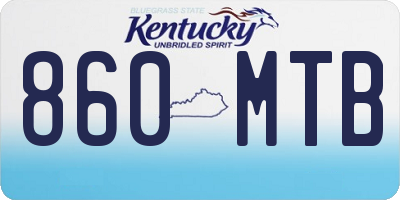 KY license plate 860MTB