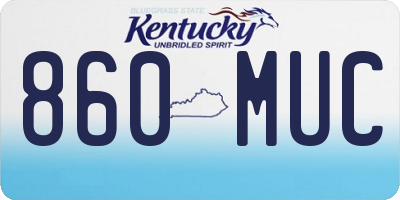 KY license plate 860MUC
