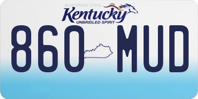 KY license plate 860MUD