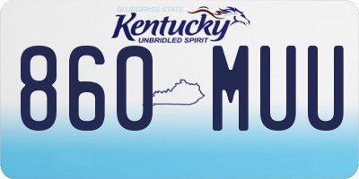 KY license plate 860MUU