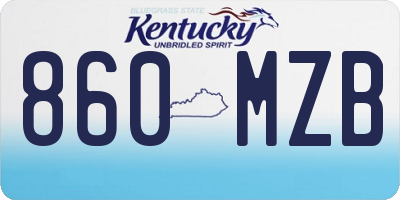 KY license plate 860MZB