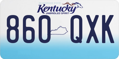 KY license plate 860QXK