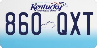 KY license plate 860QXT