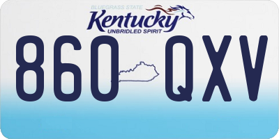 KY license plate 860QXV