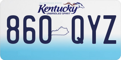 KY license plate 860QYZ