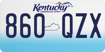 KY license plate 860QZX