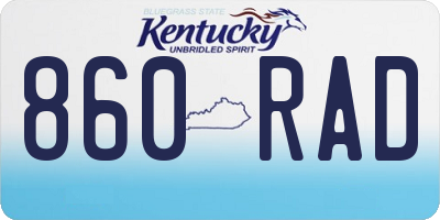 KY license plate 860RAD