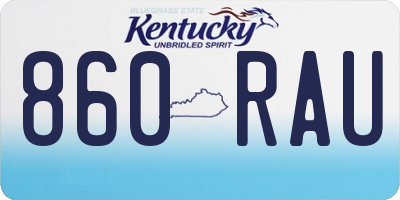 KY license plate 860RAU