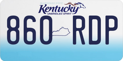 KY license plate 860RDP