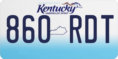 KY license plate 860RDT