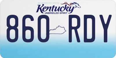 KY license plate 860RDY