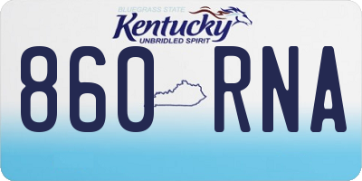 KY license plate 860RNA