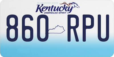 KY license plate 860RPU