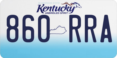 KY license plate 860RRA