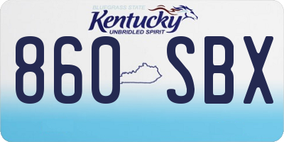 KY license plate 860SBX