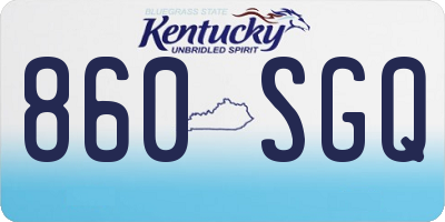 KY license plate 860SGQ