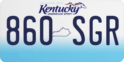 KY license plate 860SGR