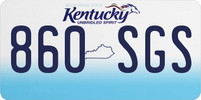 KY license plate 860SGS