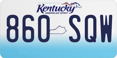 KY license plate 860SQW